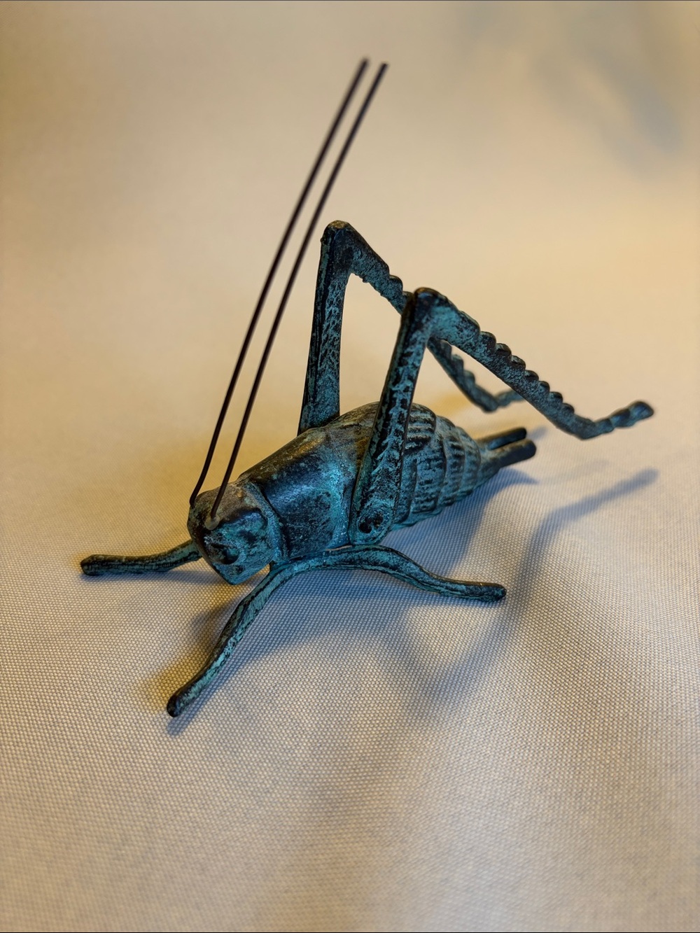 Decorative Iron Blue-Green Grasshopper / Cricket